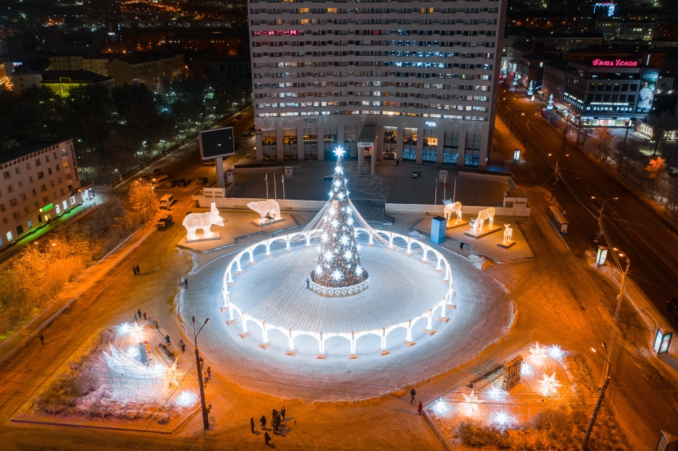 Сияние Севера в новогоднюю ночь